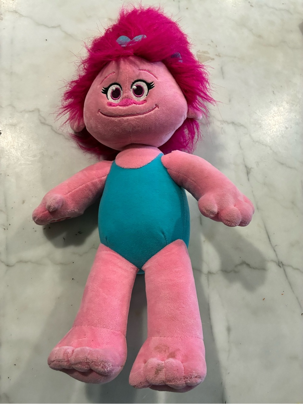 Build A Bear Trolls Princess Poppy Stuffed Doll 22" Plush BABW Pink DreamWorks